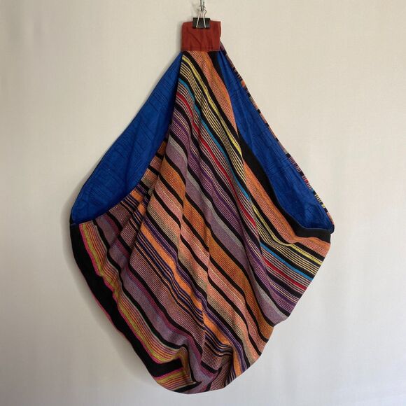 Bohemian Hippie Bag Multicolored Striped Fully Lined Large Shoulder Bag - Picture 2 of 6